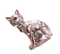 Kichvoe Decorative Ceramic Fox Figurine for Shelf and Tea Pet Decor Adorable Abstract Ceramic Craft Decor for Home and Office