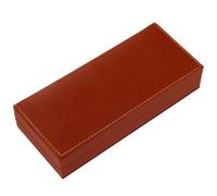 Kichvoe Decorative Pen Box Compact Pen Accessories Pu Leather Brown Lightweight Elegant Simple for Students Home Storage