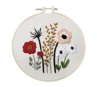 Kichvoe DIY Embroidery Kit Cross Stitch Practice Kit Cotton and Linen Material White for Beginners Cultivating Patience Bedroom Interior Decoration