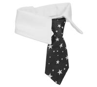 Kichvoe Dog Neck Tie Adjustable Pet Tie Collar with Five-point Star Design, Black Formal Costume Accessory for Puppies and Small Dogs