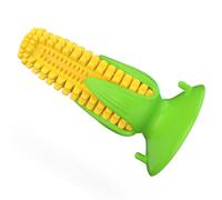 Kichvoe Dog Squeaky Chew Tpr Bite Resistant Corn Toothbrush with Suction Cup for Teething and Weight Management Small and Large Dogs Yellow Improves Mental Health