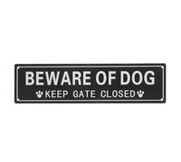 Kichvoe Dog Warning Sign Iron Caution Board Rust-Resistant Outdoor Garden Gate Notice for Pedestrians Animal Deterrent Safety