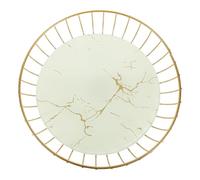 Kichvoe Dried Fruits Plate Dessert Serving Tray Large Capacity White Iron Lightweight Decorative Candy Tray for Kitchen and Bedroom Storage of Items