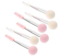 Kichvoe Dual-ended Makeup Brush Set for Precise Eyebrow Pomade 6pcs with Aluminium Tube and Nylon Sponge, Multi-functional Cosmetic Tool for Applying Eyebrows and Eyelash Makeup