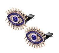 Kichvoe Evil Eye Alloy Air Vent Clips Bling 2pcs Charms Car with Rhinestone, Compact Fragrance Clip Stylish Car Interior Decoration for Vehicle Air Conditioner Vent for Women