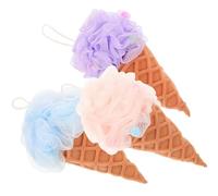 Kichvoe Exfoliating Bath Sponge Ball Shower Body Scrubber 3pcs with Dense Mesh Design and Pe Material Can be Hung to Dry Suitable for Babies and Adults for Bathroom or Home Use