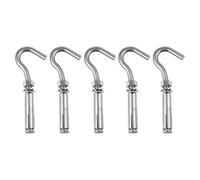 Kichvoe Expansion Hooks Open Cup Wall Hooks Stainless Steel Heavy Duty 5pcs Silver, Extremely Resistant to High Pressure and Not Easy to Deform for Indoor and Outdoor Hanging