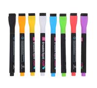 Kichvoe Fine Tip Magnetic Dry Erase Markers 8Pcs Vivid Fluorescent Colors with Eraser Cap for School Office Meetings Water-Soluble Ink