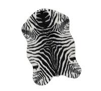 Kichvoe Fish Shaped Zebra Print Floor Rug with Non Skid Backing for Home
