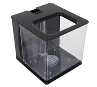 Kichvoe Fish Tank Desktop Fish Tank Acrylic Self-cleaning for Breeding and Fry Hatching Black for Home Desktop DIY Micro Landscapes