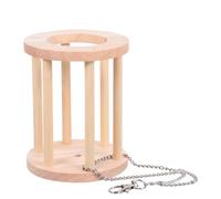 Kichvoe Food Bin Feeder Rabbit Feeder Rack Reduces Waste Removable Wooden Rack with Metal Chain Hanging Design for Small Pets Guinea Pigs Rabbits Feeding
