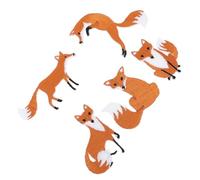Kichvoe Fox Sew Patch 5Pcs Small Fox Design Embroidered Patches for Clothes Shoes Hats DIY Mending Decoration 2.6X1.1 Inch