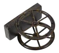 Kichvoe Freestanding Vintage Cast Iron Napkin Holder with Wheel Shape Design, Decorative Rustic Paper Towel Stand for Kitchen Countertop, Space-Saving and Reliable Paper Napkin Dispenser
