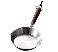 Kichvoe Frying Pan Coffee Milk Warmer Lunch Dinner Pan Egg Pancake Maker Grill Pans Crepe Maker Portable Cooker Fry Pan for Eggs Pancake Pan Handled Oil Pot Stainless Steel Stove Heating