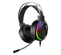 Kichvoe Gaming Headset Luminous Game Headset Comfortable Skin Feeling with Mic Stylish Fashion Appearance Wired 2m Cable Noise Reduction for Game Hall Black