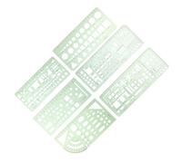 Kichvoe Geometric Drawing Template Ruler Kit Plastic 6pcs Set for Architecture Technical Drawing Stencils Suitable for Architects and Designers