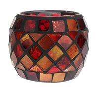 Kichvoe Glass Candle Holder Glass Votive Candle Holder Romantic Stained Mosaic Tealight Candle Holders Tealight Holder Bowl for Valentine Party Wedding- 7CM/ 2.7In Mosaic Candle Holders