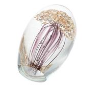 Kichvoe Glass Jellyfish Ornament with Floating Particles and Sealed Glass Structure, Aquarium and Modern Interiors Paperweight Gift for