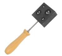 Kichvoe Graphite Half Sphere Mold with Short Handle, 4-Hole Smelting Pot for Metal Casting and Wood Branding Iron, Creative Cake and Food Stamping Tool for Outdoor Crafting, 19.5x5.5x2cm