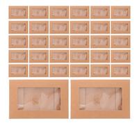 Kichvoe Greeting Card Envelopes Rectangular Paper and Craft Envelopes Khaki 50pcs with Heart Clasp Detail and Unique Window Design for Valentine's Day Party Invitations