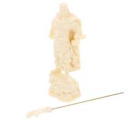 Kichvoe Guan Gong Statue White Bodhi Fruit Compact Feng Shui Ornament for Home Desktop Decoration 20Cm Portable Table Decor