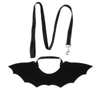 Kichvoe Halloween Pet Leash with Bat Wing Vest Harness for Cats and Dogs, Black Pu + Dacron Material, Practical and Decorative Chest Back Strap for Small Pets Random Color