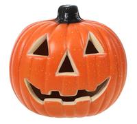 Kichvoe Halloween Pumpkin Lamp with Skull Design, Plastic Pumpkin-Shaped Night Light that Can be Hung, Battery Operated, for Party and Store Decorations