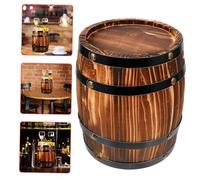 Kichvoe Handmade Wood Wine Barrel Decoration Vintage Oak Craft Ornament Compact Decorative Beer Barrel Display Stand Versatile Rustic Decor for Home and Bar