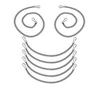 Kichvoe Hanging Chain Kit 7Pcs with Hooks for Bird Feeder and Flower Pot Black Iron Chains 25Cm 50Cm Lengths Suitable for Indoor and Outdoor Hanging Plants