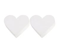 Kichvoe Heart Shaped Cake 2pcs 6in Craft Heart Foam Cake Model White Polystyrene Dummies Smooth Heart Ball for Birthday Wedding Favors