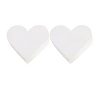 Kichvoe Heart Shaped Cake 2pcs 8in Craft Heart Foam Cake Model White Polystyrene Dummies Smooth Heart Ball for Birthday Wedding Favors