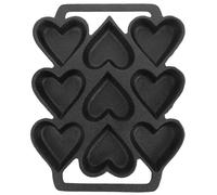 Kichvoe Heart-Shaped Cast Iron Cake Mold 9-Hole DIY Baking Pan for Oven, Gas Stove Induction Cooker, Sturdy Iron Bakeware for Home Kitchen Dessert