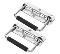 Kichvoe Heavy Duty Flight Case Handles Replacement for Toolbox and Cabinet Accessories 2pcs Silver Iron Pull Handles with Easy to Hold and No Burr Design for Tool Box and Flight Box