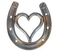 Kichvoe Horseshoe Wall Decor Single Heart Design Silver Resin | Silver Resin Finish, Single Heart Horseshoe Design, for Garden, Balcony, Living Room