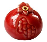 Kichvoe Incense Holder in Delicate Pomegranate Shape Ceramic for Sticks Lightweight Red Mini Incense Stick Ash Holder for Aromatherapy and Office Relaxation