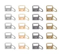 Kichvoe Key Fob and Making Lanyards Iron Hardware Kit 20pcs Assorted Color with Key Attached 25mm Keychain Findings Practical Accessories for Handicraft for Bags and Wristlets