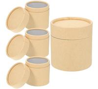 Kichvoe Kraft Paper Tea Canisters 4 pack Storage Jars with Lids for Loose Leaf Tea Candy and Dry Foods Home Storage Canister for Kitchen Pantry 3.46 X 3.31 X 3.31 in