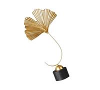 Kichvoe Lifelike Metal Ginkgo Leaf Ornament with Creative Craft Stand, Elegant Black Home Decoration Sculpture for Living Room Or Office Table Display