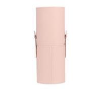 Kichvoe Makeup Brush Storage Bucket PU Leather Cosmetic Organizer Case with Lid for Travel and Vanity Use Women and