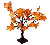Kichvoe Maple Leaf Tree Light Tree Lamp Ornament Halloween with 24 LED Orange Leaves, Battery and USB Dual-Powered for Party Decor and Seasonal Decoration