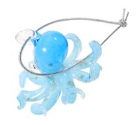 Kichvoe Mini Octopus Glass Figurine Hanging Ornament with Colorful Glaze | Handmade Crystal Glass, Cartoon Style, Fits Tabletop or Car Rearview Mirror, Brightens Small Spaces