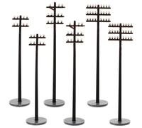 Kichvoe Mini Telegraph Pole Model Abs 6pcs for Micro Landscape Lovers