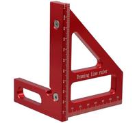 Kichvoe Multi Angle Measuring Ruler 45° 90° Triangle Protractor Woodworking Tool Aluminium Alloy Sturdy Practical Ruler Easy to Store and Carry for Wood Industry