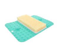 Kichvoe Multifunctional Shower Foot Scrubber Mat with Soft Bristle Brush Non-Slip Acupoint Foot Massager Pad with Suction Cups for Dead Skin Removal