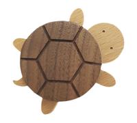 Kichvoe No-Punch Turtle Shape Coat Hook Wall Mounted Clothes Hanger Wooden Drawer Handle Small Size for Room and Home Storage
