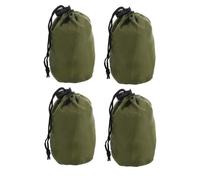 Kichvoe Outdoor Hiking Small Nylon Drawstring Pouch 4pcs Pack with Round Bottom for Travel Organization and Emergency Raincoat Storage