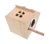 Kichvoe Parakeet Nest Box Wood Bird Nesting House Parrot Breeding Box, Well-ventilated, Easy Installation, Wood and Metal, for Parakeet and Finch