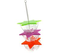 Kichvoe Parrot Foraging Acrylic 3 Layer Hanging Bird Feeder for Cockatiels and Birds Interactive Play Gym to Prevent Negative Behaviour