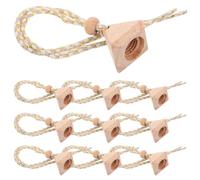 Kichvoe Perfume Bottle Caps Elegant Diffuser Essential Oil Stoppers Beech Wood Triangle 10pcs with String, Easy to Open and Close for Car Air Fresheners