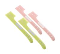 Kichvoe Pet Food Can Spoon 4Pcs with Lid Opener and Spatula - Ergonomic Cat Feeding Tool for Wet Food Mixing - Pink and Green Plastic Scoops Suitable for Dogs and Cats